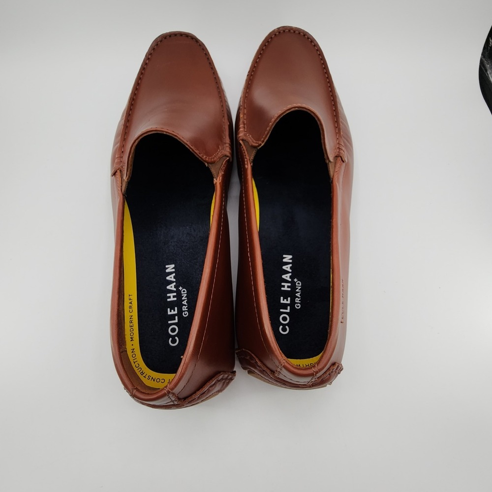Cole Haan Grand Venetian Driving Shoes Mens 12M Woodbury Gum Leather Loafers NEW - Picture 7 of 11